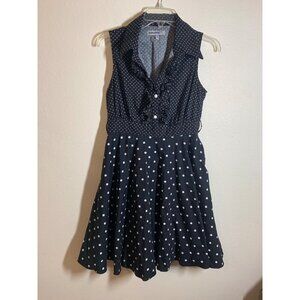 Bailey Blue Fit & Flare Dress Cotton Party Business Casual Y2K Retro Size Medium